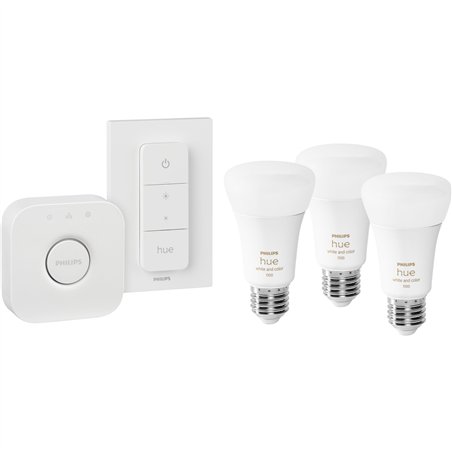 Philips Hue LED lampada E27 conf da 3p. White Color Amb. + Set