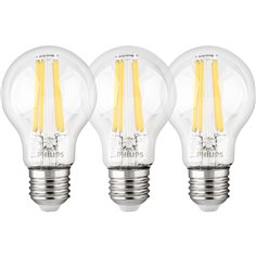 Philips LED lampadina E27 kit 3pz 75W 2700K Filament