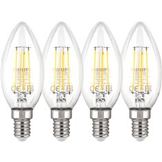 Philips LED lampadina E14 set 4p 40W 2700K Filament candela