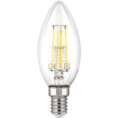Philips LED lampadina E14 set 4p 40W 2700K Filament candela 2