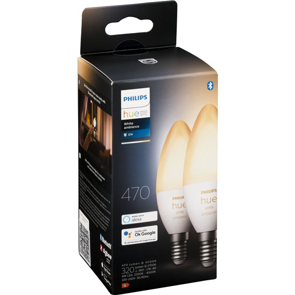 Philips Hue LED lampad. E14 kit 2pz. 5,2W 470lm White Ambiance