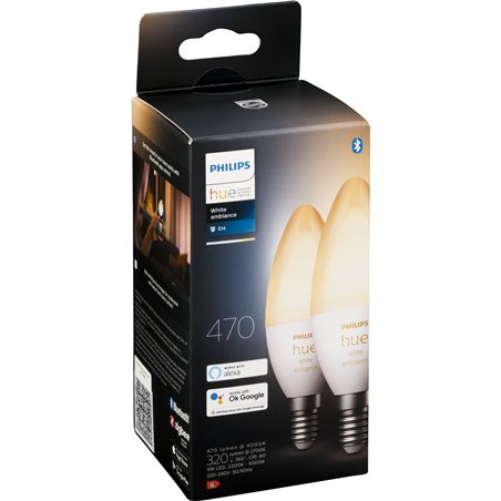 Philips Hue LED lampad. E14 kit 2pz. 5,2W 470lm White Ambiance