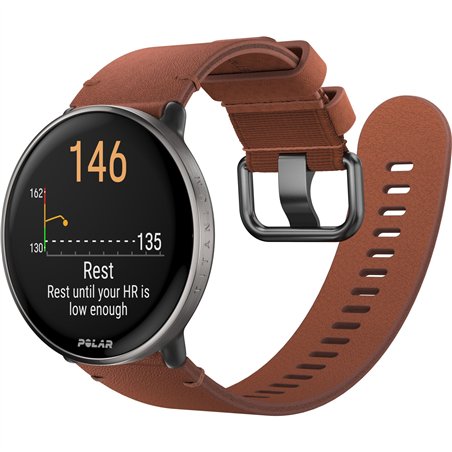 Polar Ignite 3 Titanium cinturino pelle e silicone