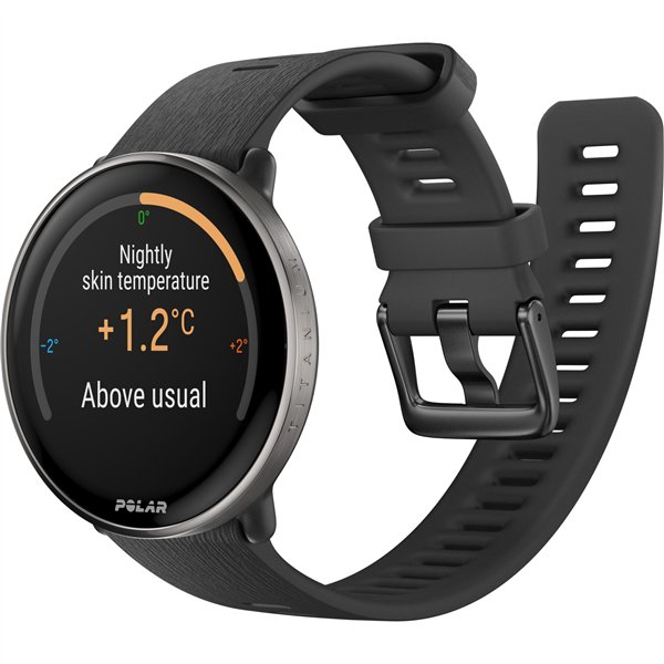 Polar Ignite 3 Titanium cinturino silicone nero