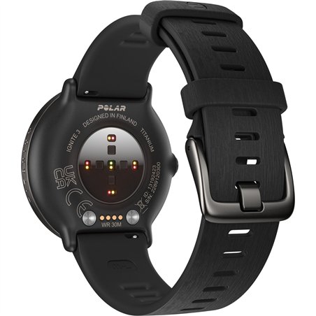 Polar Ignite 3 Titanium cinturino silicone nero