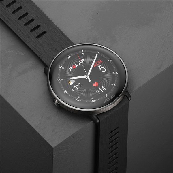 Polar Ignite 3 Titanium cinturino silicone nero