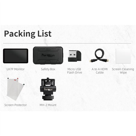 Portkeys LH7P 7 Pollici nero Touchscreen Monitor