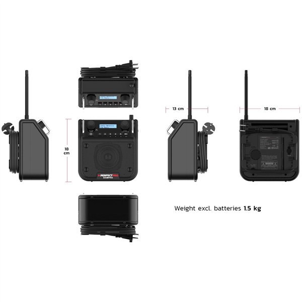 PerfectPro DABPRO 18V radio da cantiere