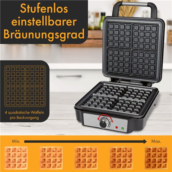 Proficook PC-WA 1241 inox piastra per waffle belg.per 4 w.