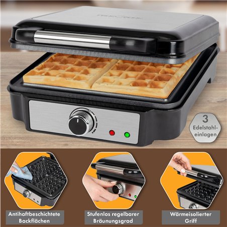 Proficook PC-WA 1241 inox piastra per waffle belg.per 4 w.