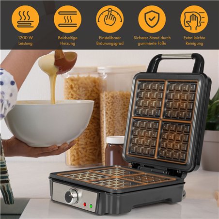 Proficook PC-WA 1241 inox piastra per waffle belg.per 4 w.