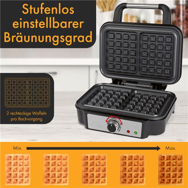 Proficook PC-WA 1240 inox piastra waffle belg. doppio