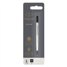 Parker ricarica per penna roller punta media, nera (blister)