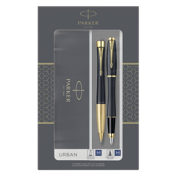 Parker Urban Muted nero G.C. DuoSet con scatola regalo