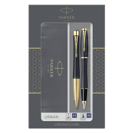 Parker Urban Muted nero G.C. DuoSet con scatola regalo