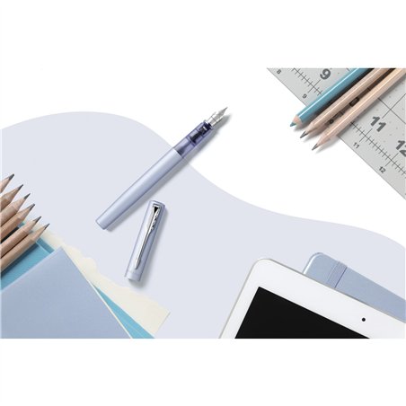 Parker Vector XL arg. metall. blu C.C. stilografica F