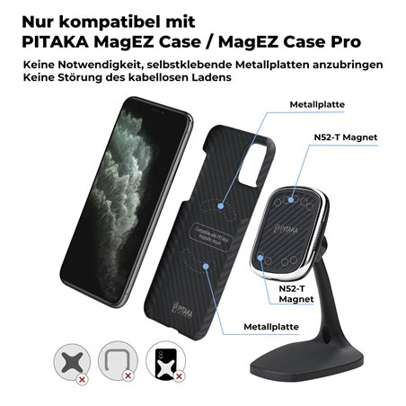 Pitaka MagEzMount Qi DeskTop nero