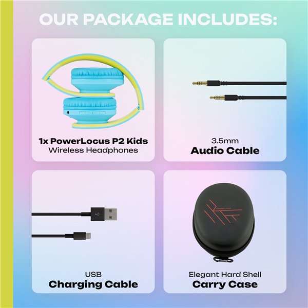 PowerLocus P2 Kids cuffie per bambini blu/verde