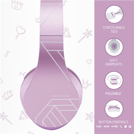 PowerLocus P2 Kids Headphones purple/white