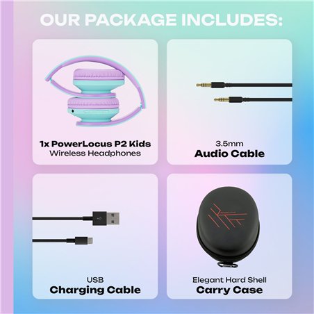 PowerLocus P2 Kids Headphones turquoise/purple