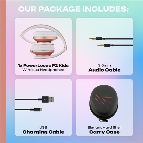 PowerLocus P2 Kids cuffie per bambini rosa oro