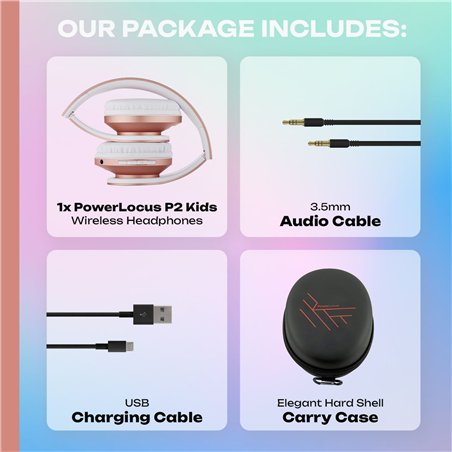 PowerLocus P2 Kids cuffie per bambini rosa oro