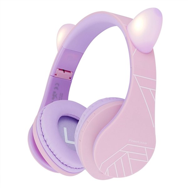 PowerLocus P2 Kids cuffie per bambini lilla/rosa con orecchie