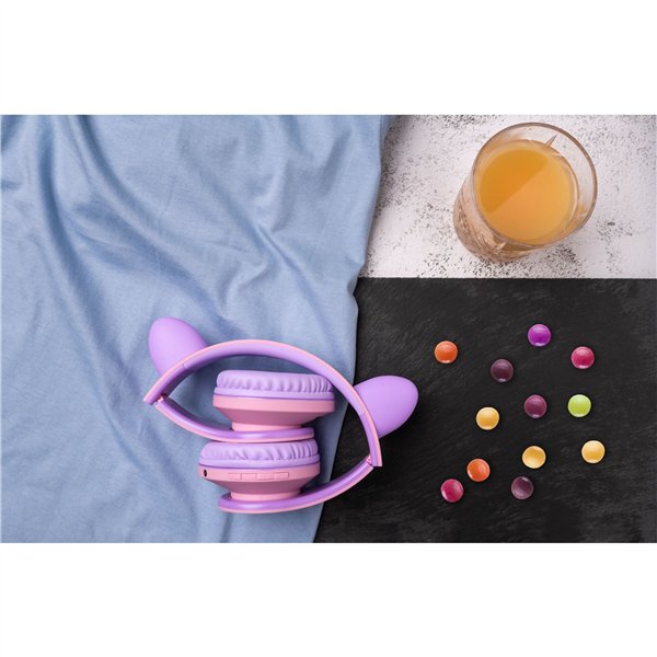 PowerLocus P2 Kids cuffie per bambini lilla/rosa con orecchie