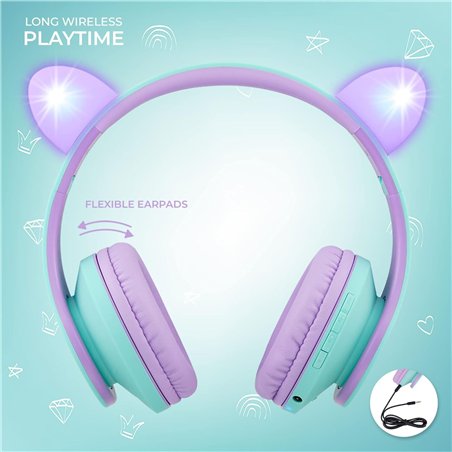 PowerLocus P2 Kids cuffie per bambini lilla/turchese c.orecch.