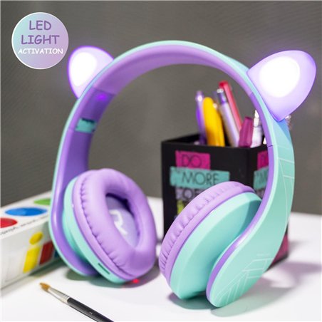 PowerLocus P2 Kids cuffie per bambini lilla/turchese c.orecch.