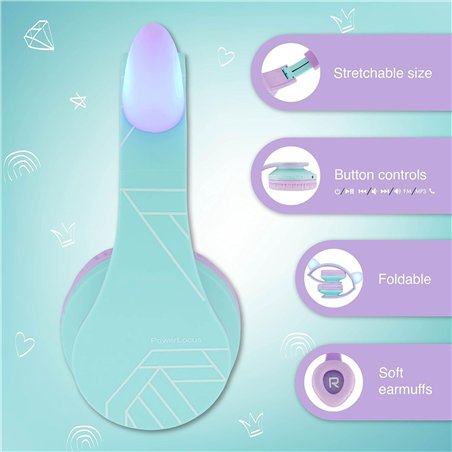PowerLocus P2 Kids cuffie per bambini lilla/turchese c.orecch.