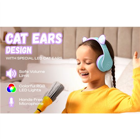 PowerLocus P2 Kids cuffie per bambini lilla/turchese c.orecch.