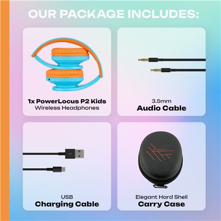 PowerLocus P2 Kids cuffie per bambini blu/arancione