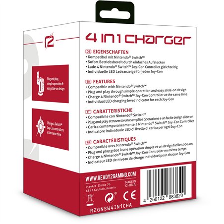 ready2gaming Nintendo Switch 4 in 1 caricabatt.