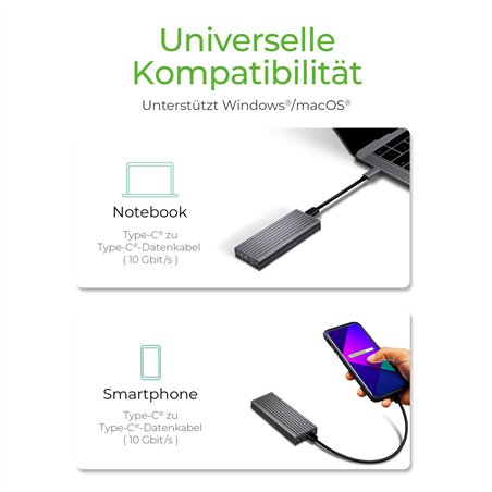 ICY BOX IB-1817M-C31 M.2 PCIe SSD allogg. alluminio