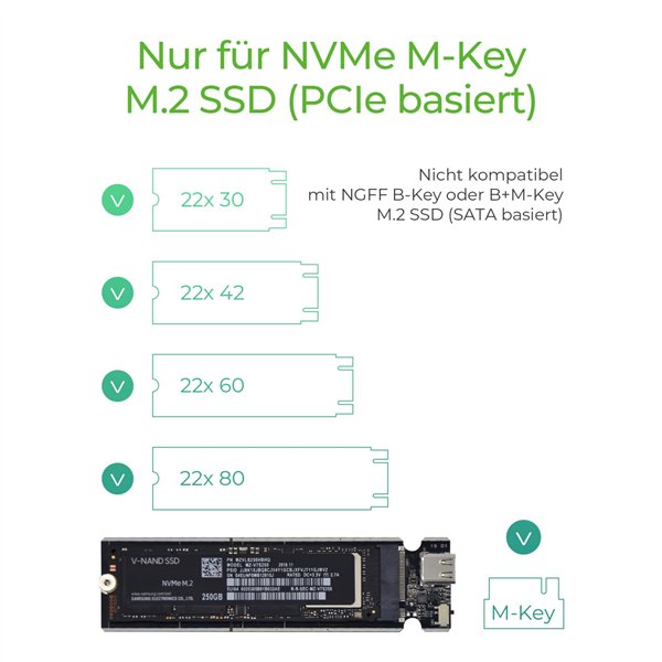 ICY BOX IB-1817M-C31 M.2 PCIe SSD allogg. alluminio