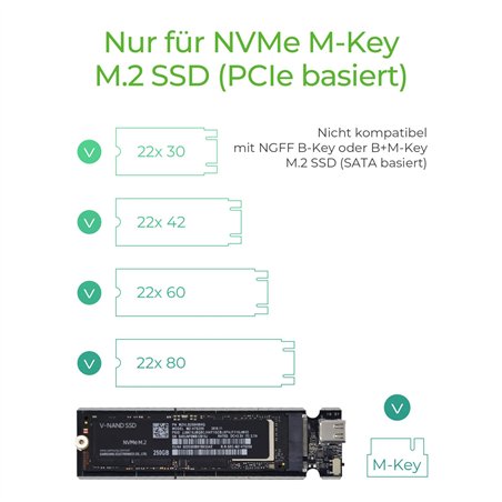 ICY BOX IB-1817M-C31 M.2 PCIe SSD allogg. alluminio