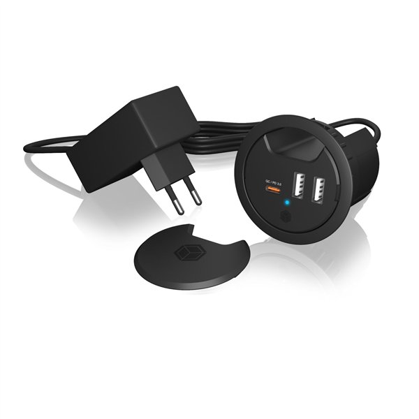 ICY BOX IB-HUB1407 caricabatterie USB da tavolo