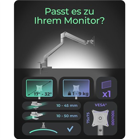 ICY BOX IB-MS523-T braccio monitor per un monitor
