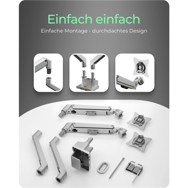 ICY BOX IB-MS524-T braccio monitor per 2 monitor