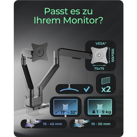 ICY BOX IB-MS524-T braccio monitor per 2 monitor