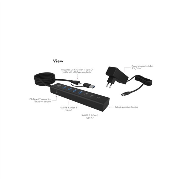 ICY BOX IB-HUB1737-C3 7-Port USB 3.2 Gen 1 Hub