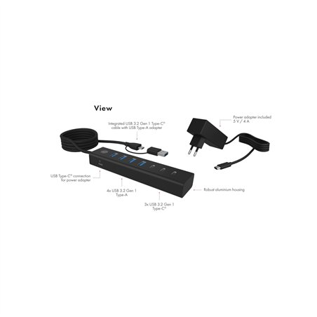 ICY BOX IB-HUB1737-C3 7-Port USB 3.2 Gen 1 Hub