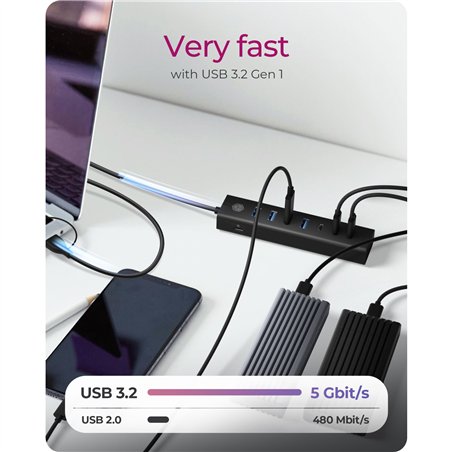 ICY BOX IB-HUB1737-C3 7-Port USB 3.2 Gen 1 Hub