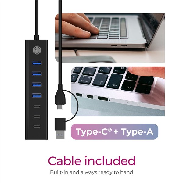 ICY BOX IB-HUB1737-C3 7-Port USB 3.2 Gen 1 Hub
