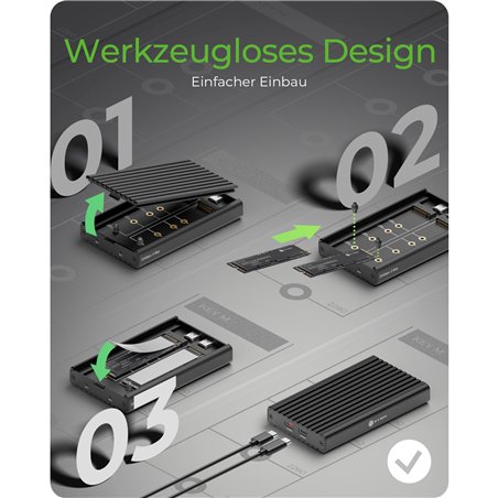 ICY BOX IB-2817M-C32 allogg. funz. raffr. M2 NVMe SSD