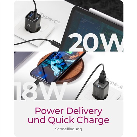 ICY BOX IB-PS1020-PD 2 Port 20W aliment.