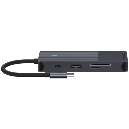 Rapoo USB-C Multiport adatt. 8-in-1, grigio