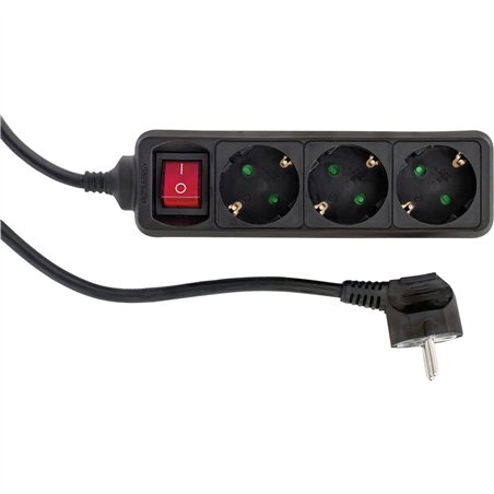 REV Presa da tavolo 3-fold 1,4 m nero con Interruttore