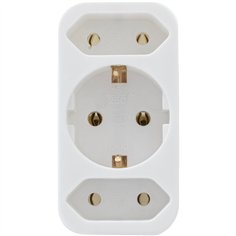 REV spina di transiz. doppia + 1 Safety contact bianco